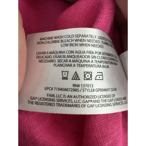 Gap Women's M Linen Blend Button Up Shirt Pink NWT 0152 - Picture 4 of 16